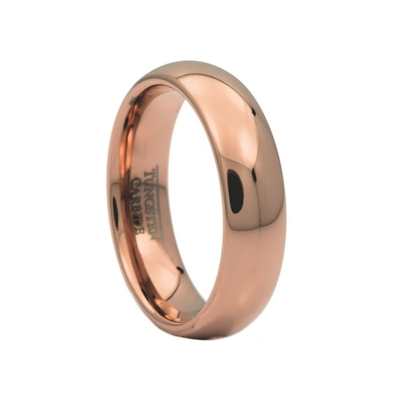 Metals Jewelry Unisex Rose Gold Plated 6mm Tungsten Carbide Beautiful Wedding Ring Size 8.5