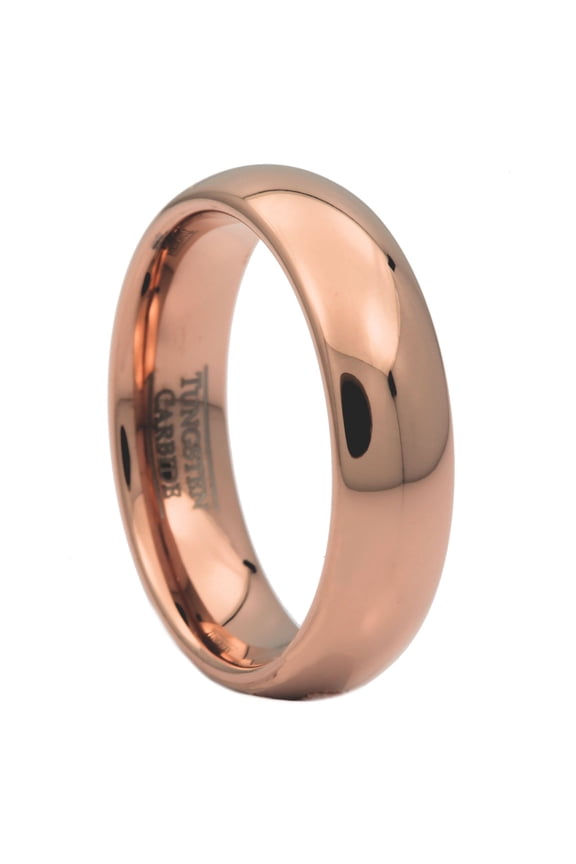 Metals Jewelry Unisex Rose Gold Plated 6mm Tungsten Carbide Beautiful Wedding Ring Size 9.5