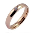 thumbnail image 1 of Metals Jewelry Unisex Tungsten Carbide 4mm Rose Gold Plated with Cubic Zirconia Wedding Band, 1 of 4