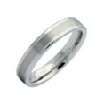 thumbnail image 1 of Metals Jewelry Unisex White Tungsten Carbide Brushed Center Flat Pipe 4mm Wedding Ring Size 6.5, 1 of 5