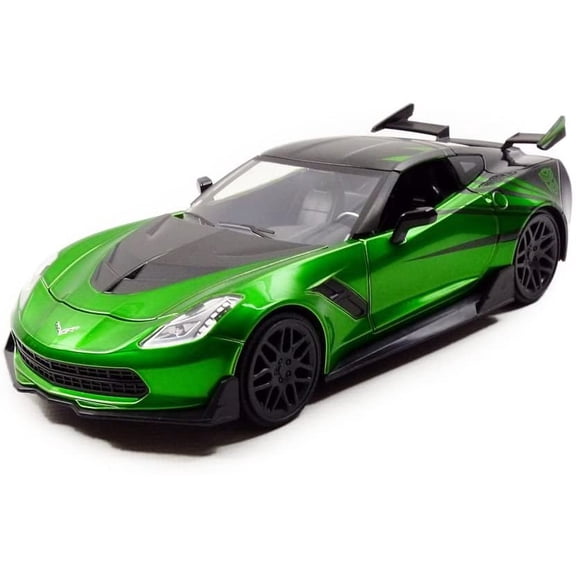 Jada Toys Metals Transformers Chevy Corvette Crosshairs Diecast Vehicle Green, 1:24 Scale