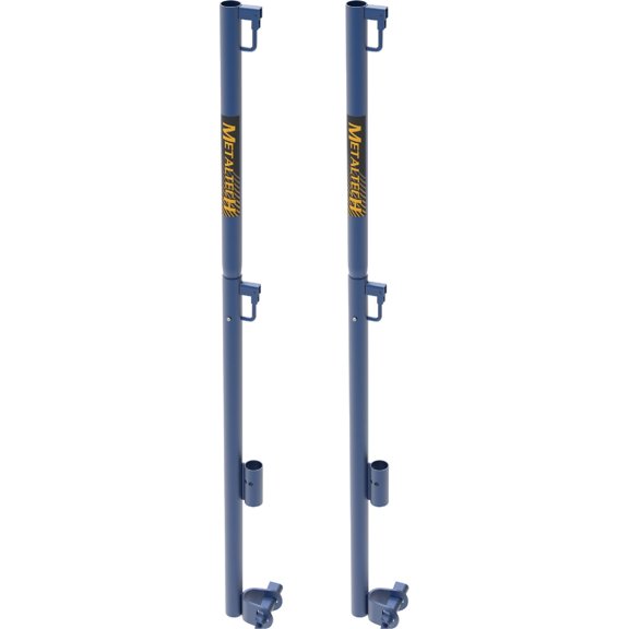 Metaltech M-MGPUSL Guard Rail Post with Support, Model#, 4, Blue Powder-Coated thermosetting Polyester Finish