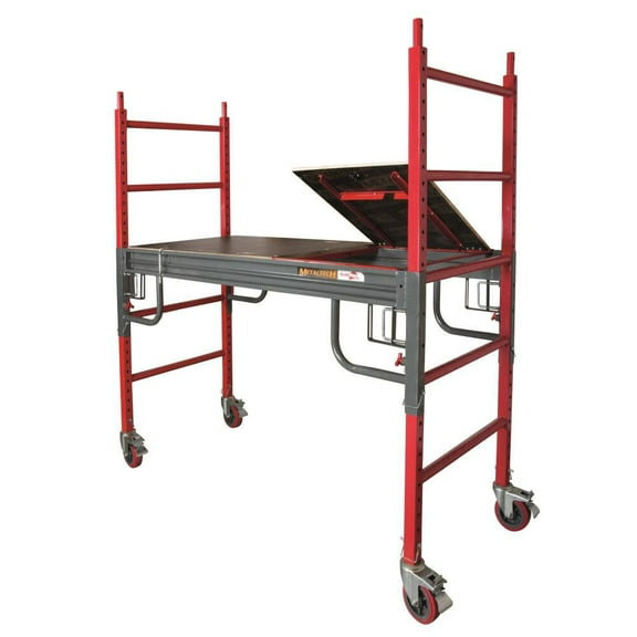 Portable Scaffold, Steel, 1,500 lb Load Capacity, 6 ft Platform Height