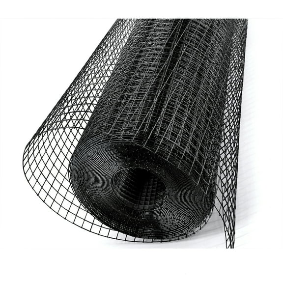 Metamesh Black Hardware Cloth 1/2 in 48 in x 100 ft 19 Ga PVC Vinyl Coated Chicken Wire Fencing, Mesh Garden Fencing