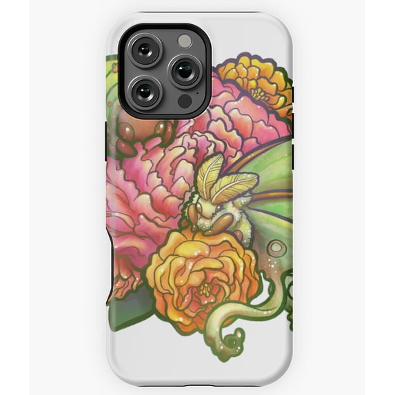 Metamorfiori Luna Moth Floral Design N5663 Phone Case for iPhone 17 16 15 14 13 12 11 Pro Max