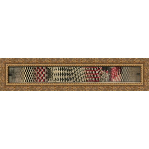 Metamorphosis II 40x12 Large Gold Ornate Wood Framed Canvas Art by M.C. Escher