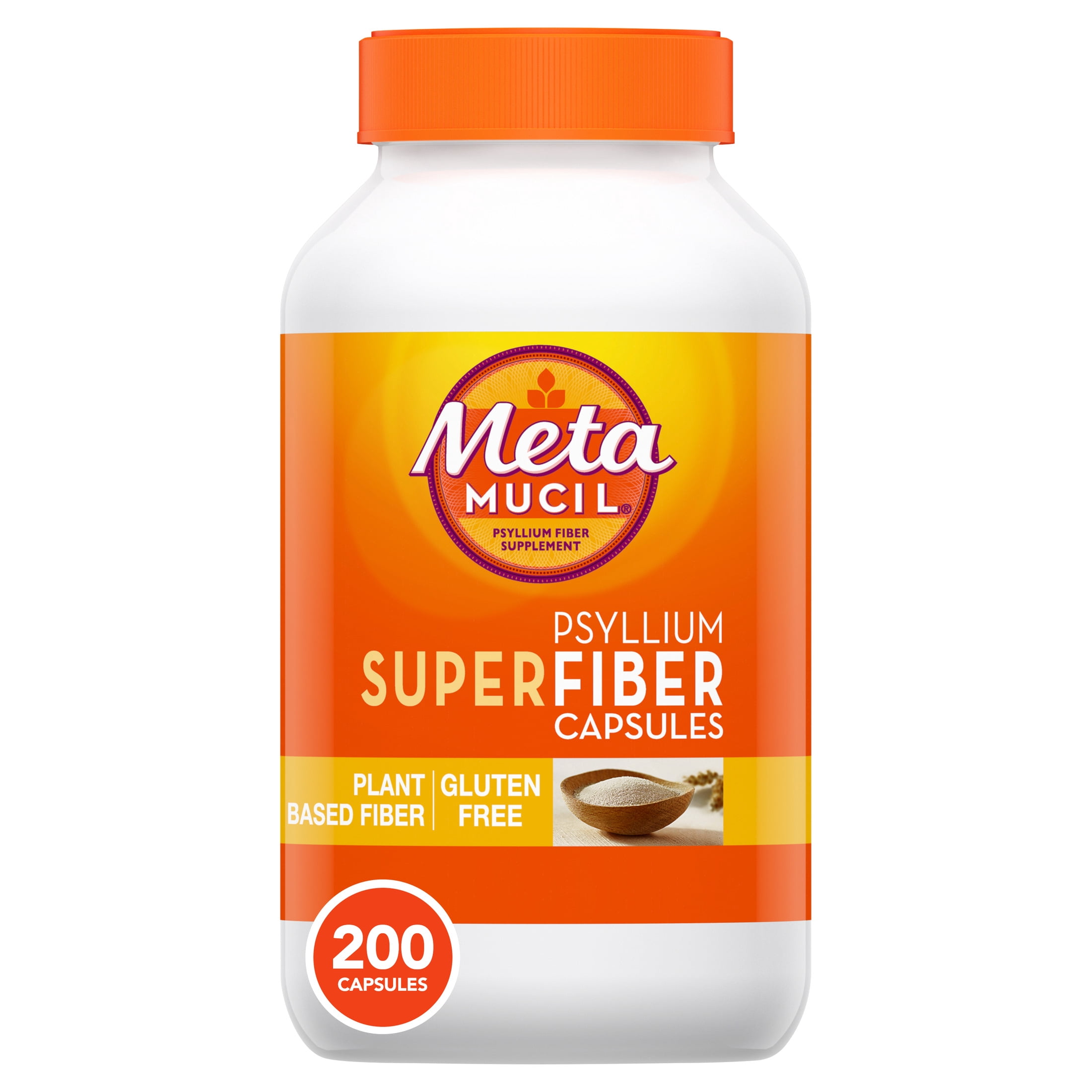 Metamucil Psyllium Husk Capsules, 200 Capsules, Daily Super Fiber