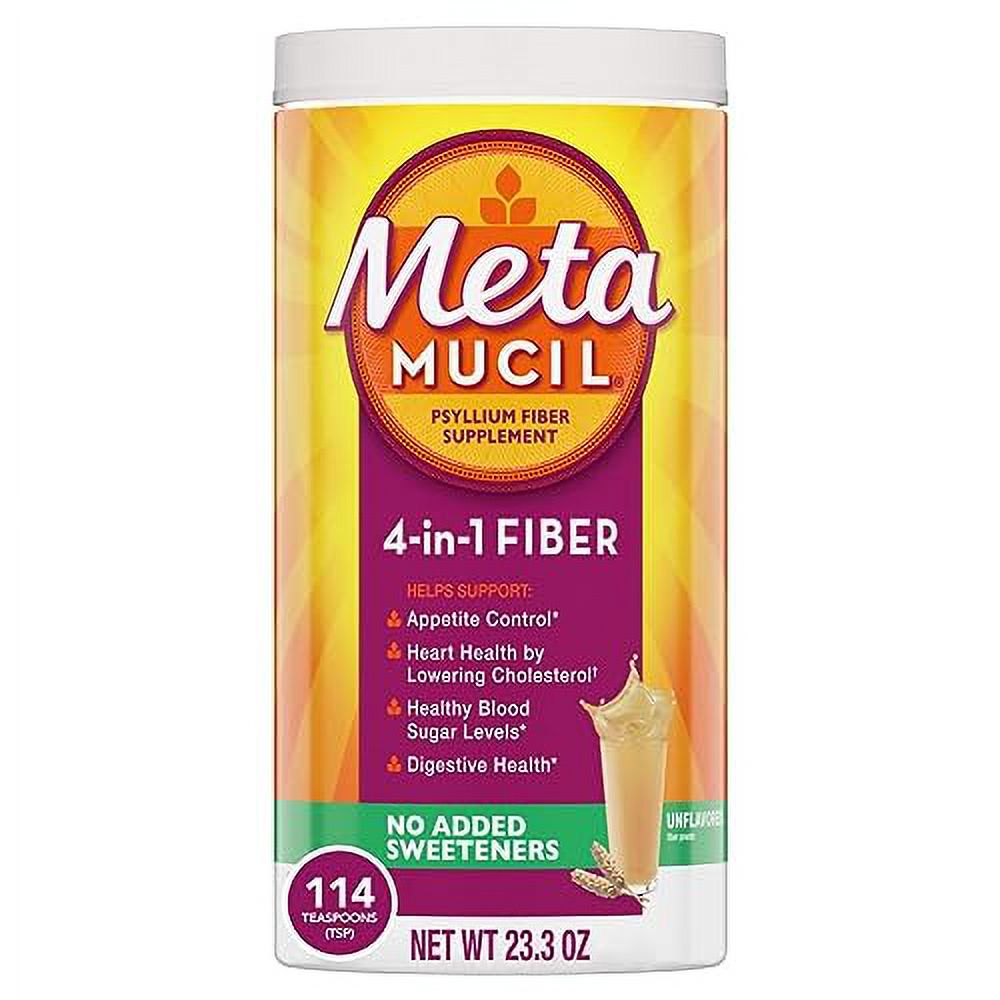 Metamucil, Daily Psyllium Husk Powder Supplement, SugarFree Powder, 4