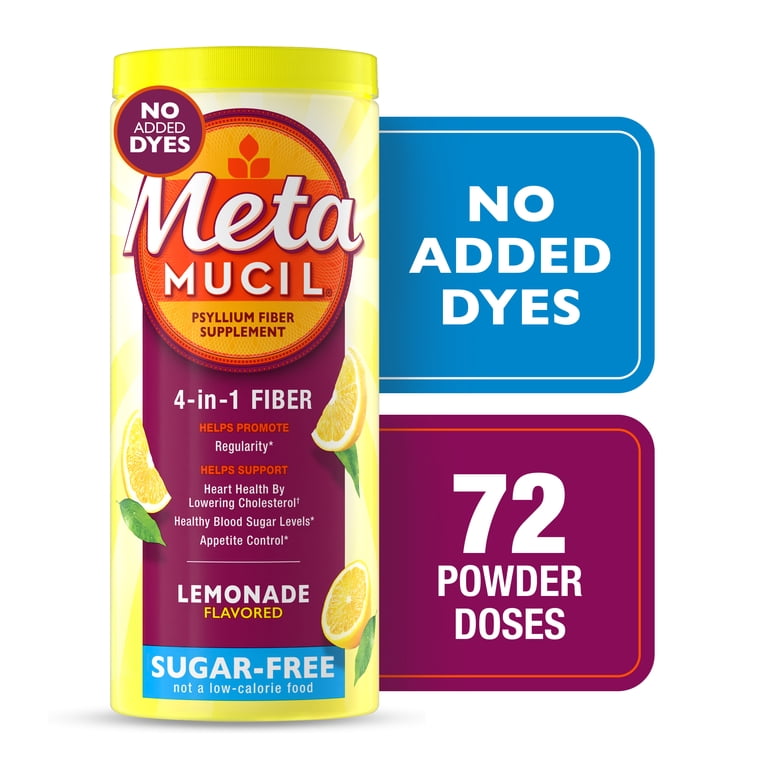 Metamucil GLP-1 Friendly Fiber Supplement, Sugar Free Lemonade, 72 Servings