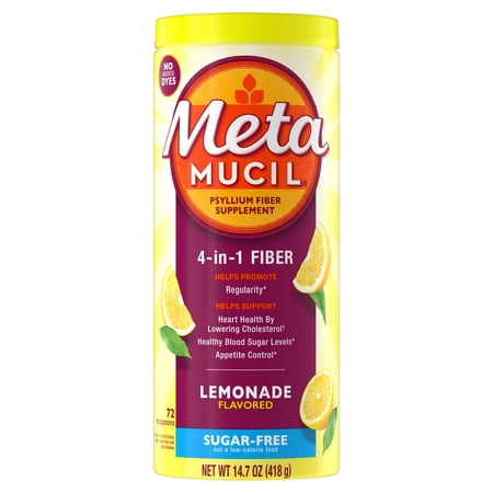 Metamucil GLP-1 Friendly Fiber Supplement, Sugar Free Lemonade, 72 Servings