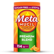 Metamucil Fiber Supplement, Fiber Powder with Stevia for Digestive Health, Orange, 114 Servings