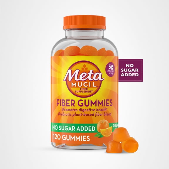 Metamucil Fiber Supplement Gummies, Orange Flavor, 120 Count