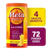 Metamucil Psyllium Fiber Powder, Real Sugar Orange, GLP-1 Friendly Fiber>, 72 Tbsp