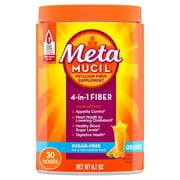 Metamucil Psyllium Fiber Powder, Sugar-Free, Orange, GLP-1 Friendly Fiber>, 30 tsp