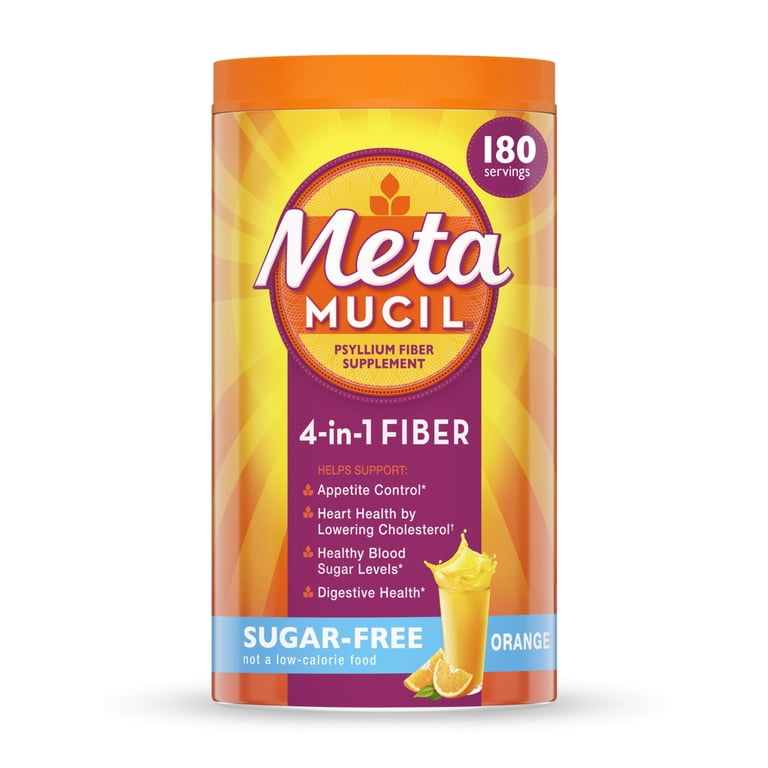 metamucil glp-1 Metamucil 4 In 1 Fiber! Sugar-Free Orange Smooth Daily Fiber Supplement 36.8 oz Canister