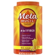 Metamucil Fiber Supplement, Sugar Psyllium Powder for Daily Digestive Health, Orange, 114 Servings