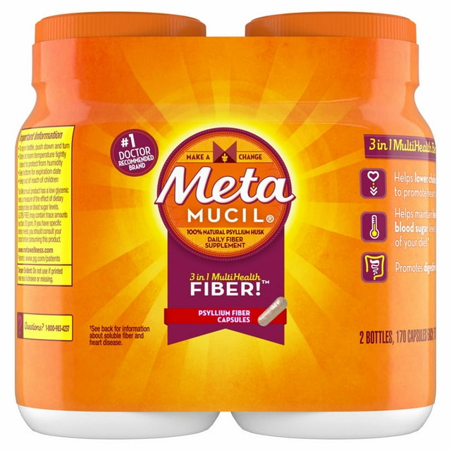 Metamucil Fiber Therapy for Regularity Fiber Supplement 340 Capsules
