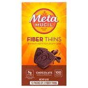 Metamucil Fiber Thins, Chocolate, Psyllium Husk Fiber Snack, GLP-1 Friendly Fiber>, 24 Count