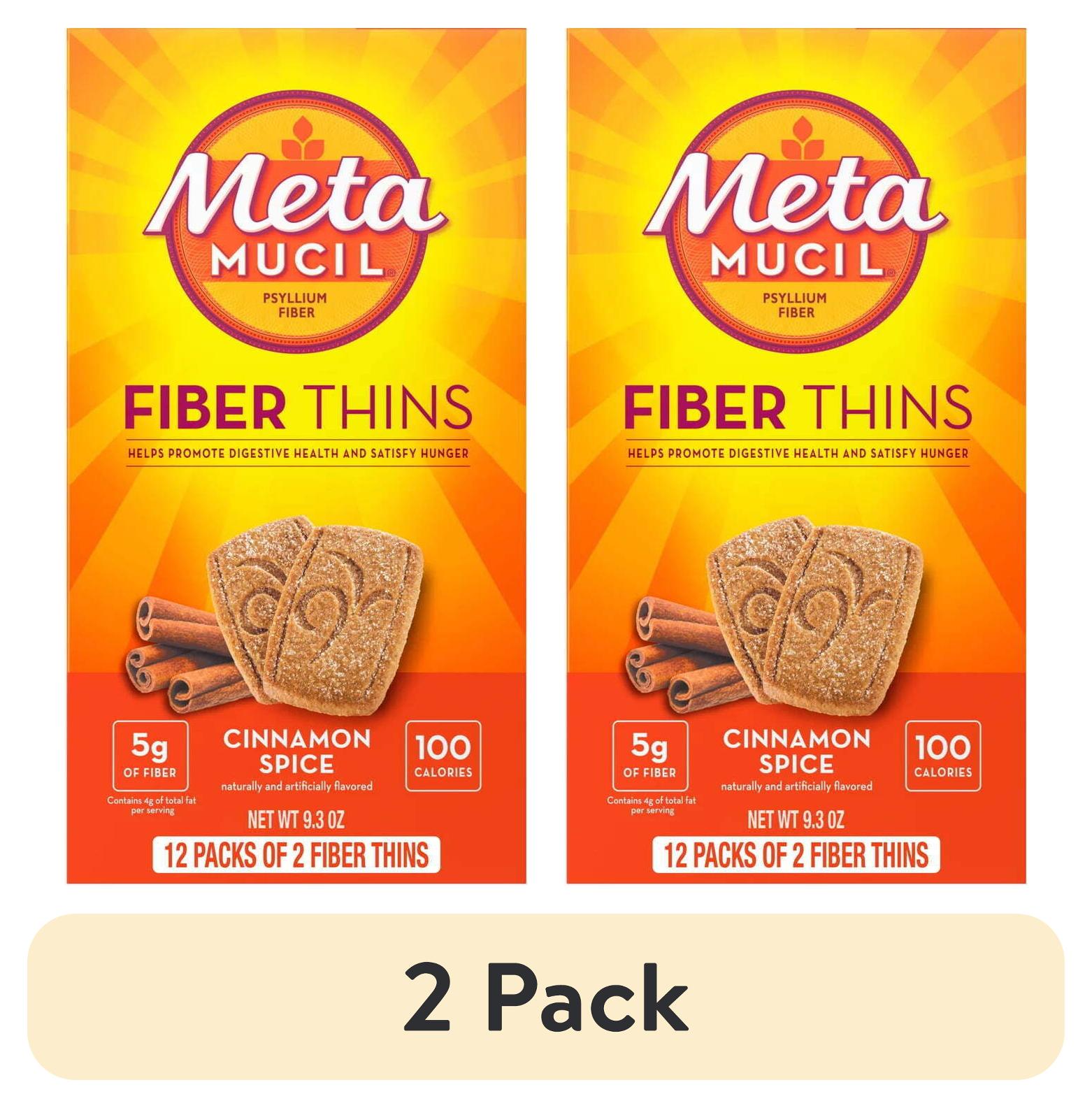 (2 pack) Metamucil Fiber Thins, Psyllium Husk Fiber Supplement for