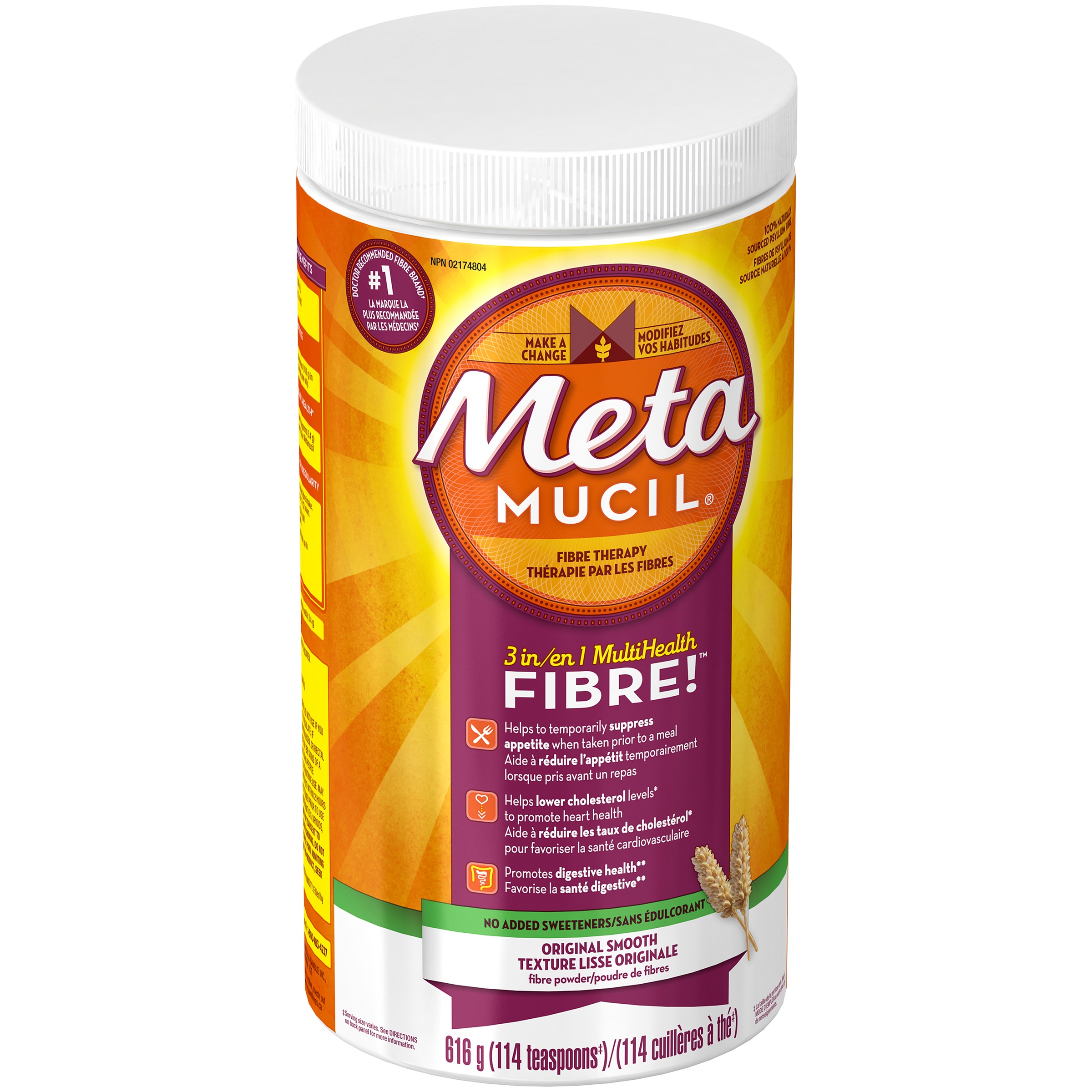 Metamucil® Fibre!™ Original Smooth Fibre Therapy 616g Canister ...