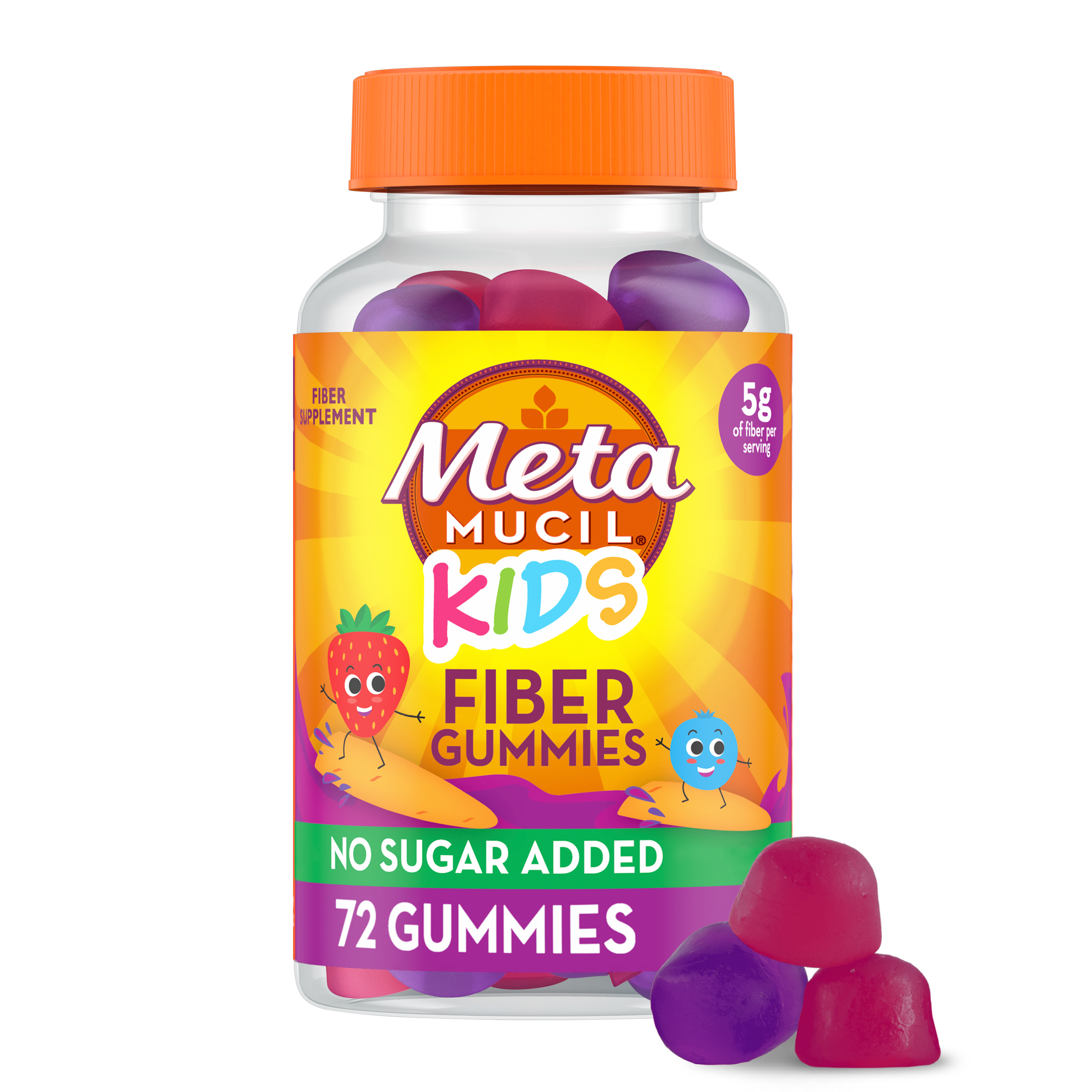 Metamucil Kids Fiber Gummies For Digestive Health Mixed Berry Flavored 