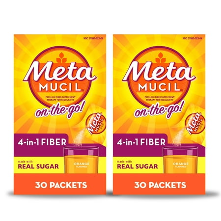 Metamucil On-the-Go, 4-in-1 Fiber for Digestive Health, 30 Packets