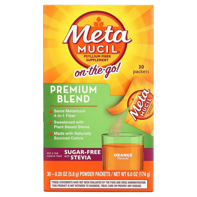 Metamucil Premium Blend, 4in1 Fiber, with Stevia, 30