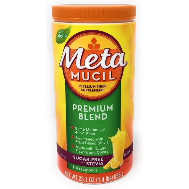 Metamucil Premium Blend Sugar Free Fiber, 114 Servings, Psyllium Husk