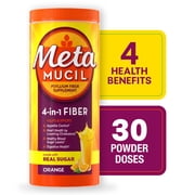 Metamucil Psyllium Fiber Powder, Real Sugar Orange, GLP-1 Friendly Fiber>, 30 Tbsp