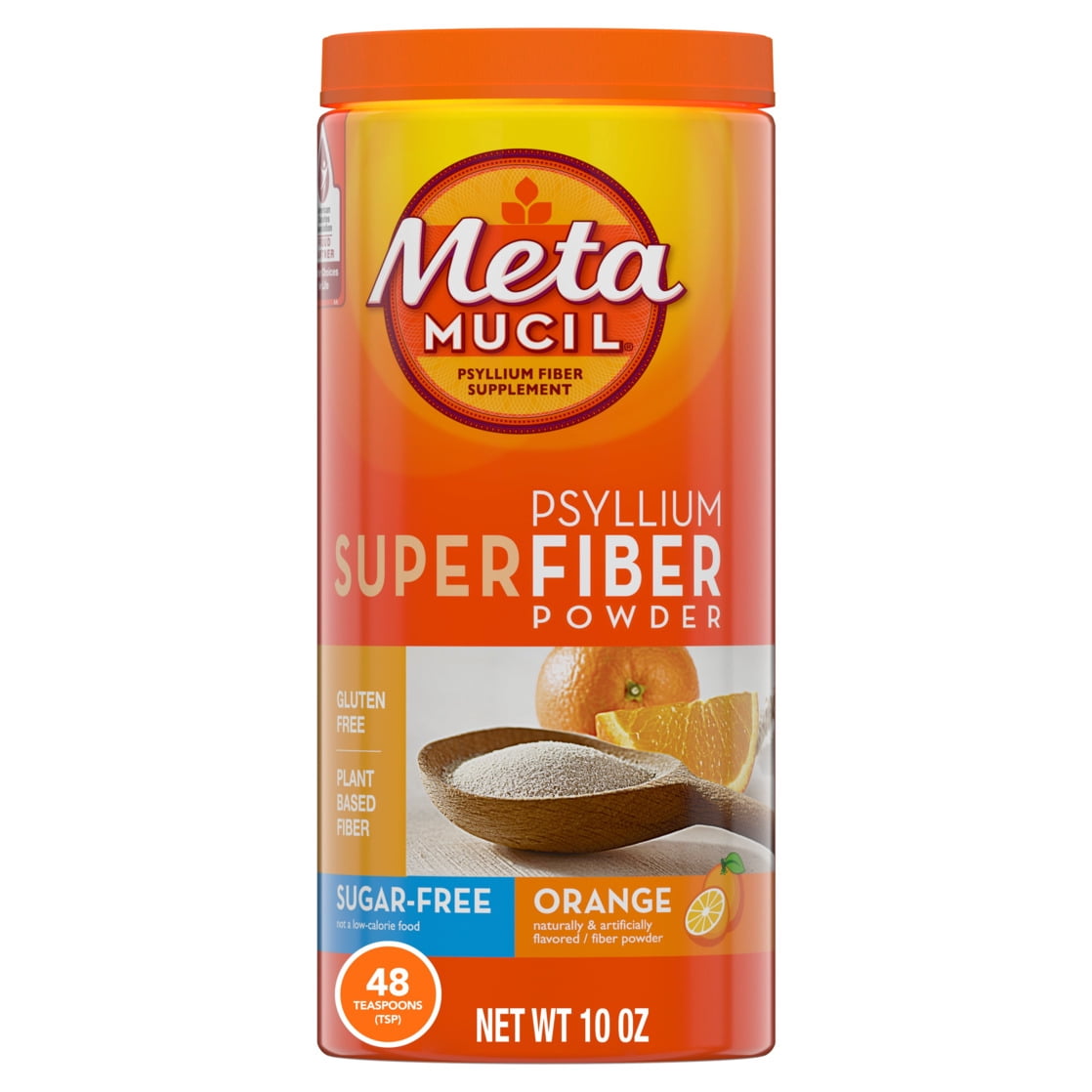 Metamucil Fiber Supplement, Fiber Powder for Digestive Health, Psyllium Husk Powder, 48 Servings