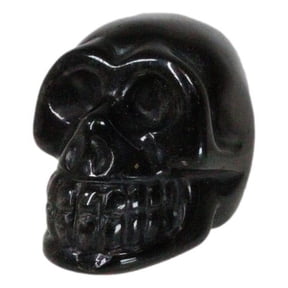 Metaphysical Protection Healing Crystal Black Obsidian Stone Mini Skull Figurine