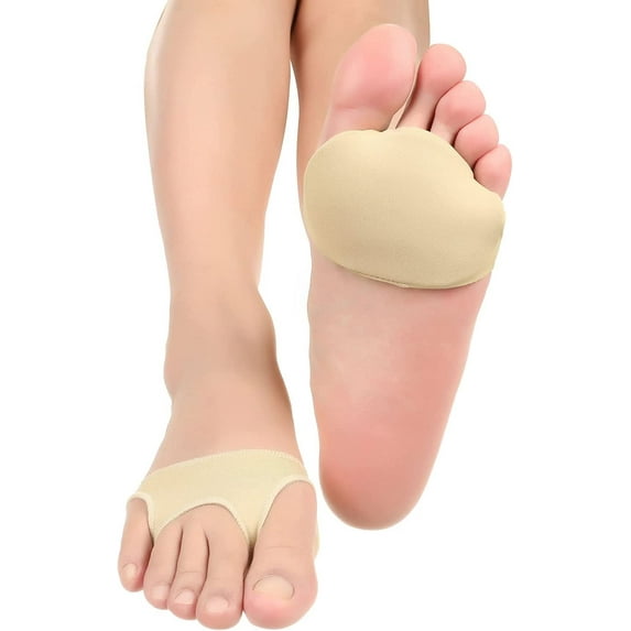 Metatarsal Pads Ball of Foot Cushion Socks for Women and Men,Invisible Forefoot Sleeve Relief Pain Blister Callus,No Slip Ball of Foot CoversMedium Beige,1 Pair