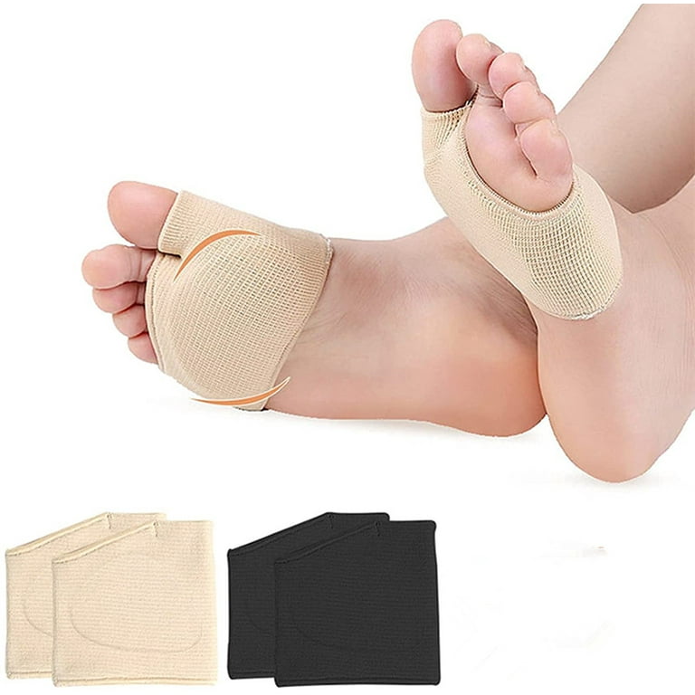 Metatarsal Pads Bunion Pads Ball of Foot Cushions with Soft Gel 2 Pairs Fabric Compression Metatarsalgia Mortons Neuroma Calluses Blisters