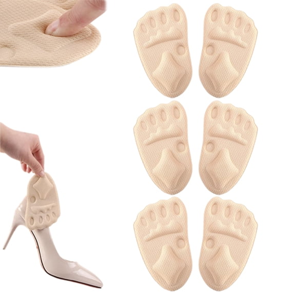 Metatarsal Pads for Women, 2026 Upgraded Ball of Foot Cushions Relief and Comfort,Non-Slip Shoe Inserts for High Heels,One Size Fits Any Heel Pads for Shoes(3Pairs)