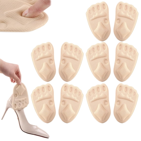 Metatarsal Pads for Women, 2026 Upgraded Ball of Foot Cushions Relief and Comfort,Non-Slip Shoe Inserts for High Heels,One Size Fits Any Heel Pads for Shoes(5Pairs)