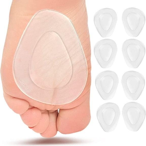 Metatarsal Pads Women 8 Pack, Ball of Foot Cushion for Men, Soft Metatarsal Foot Pad Shoe Pads for Pain Relief, Gel Metatarsal Pad Insoles, Foot Cushion for Ball of Feet Callus Cushion