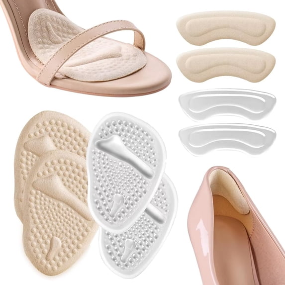 Metatarsal Pads Women,Ball of Foot Cushions for Heels,Non-Slip Foot Pads to Relief Pains All Day,Toe Pads for Heels, Shoe Gummies for Heels, Heel Pads for Stop Feet from Sliding Forward