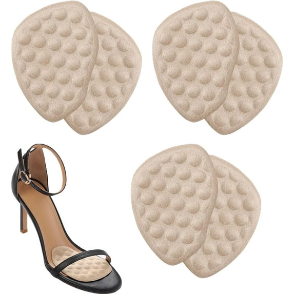 3 Pair Metatarsal Pads Women Ball of Foot Cushions for Women Shoe Pads for Women Shoes That are Too Big Shoe Pads Non Slip Pads for Shoes Stop Feet from Sliding Forward in Heels High Heel Inserts