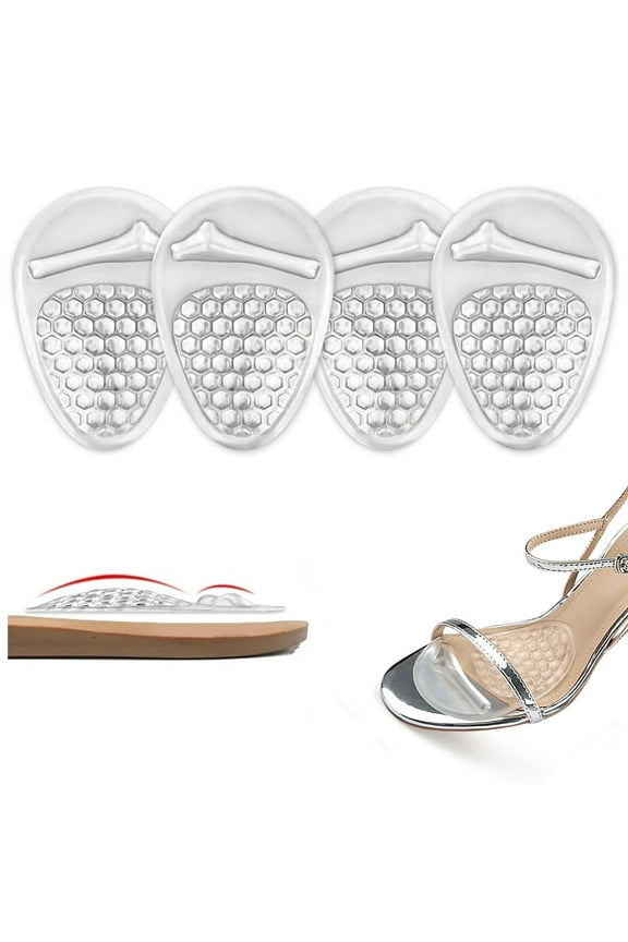 Metatarsal Pads for Women and Men - AMODOST Ball of Foot Cushions Shoe Pads for High Heels - Soft Gel and Silk Reusable Forefoot Heel Pads Feet Pain Relief - 2 Pairs D192
