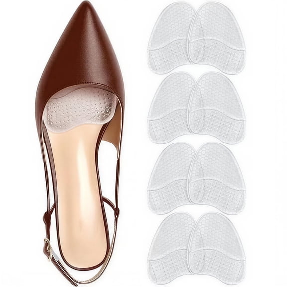 4 Pairs Women Gel Ball of Foot Cushions, Invisible Anti Slip Metatarsal Pads Comfort Inserts for High Heels