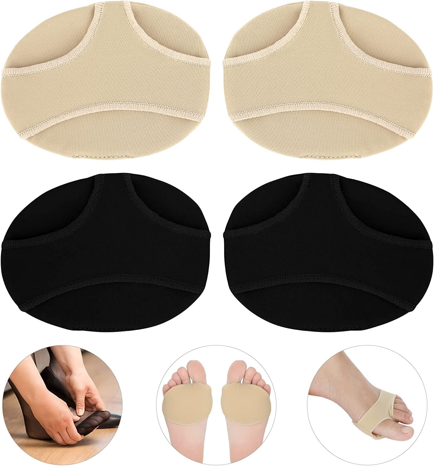Metatarsal Sleeve with Gel Pads 2 Pieces Ball of Foot Cushions with