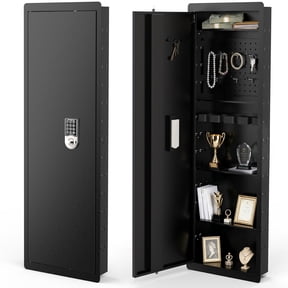 Metateel 45.26" In-Wall Gun Safe Between Studs, Heavy-Duty Steel Wall Safe with Electronic Keypad Lock, Adjustable Shelves & Magnetic Slot