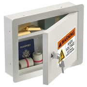 Metateel In-Wall Safe with Disguised Sticker, Heavy Duty Wall Safes Between the Studs, Fits 16-Inch Studs with Key Lock, Hidden Gun Storage for Money and Valuables White
