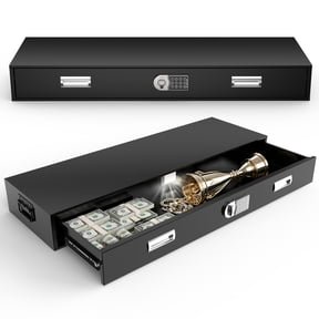 Metateel Under Bed Gun Safe Drawer - Long Storage Case for Car Trunk Gun Storage - 43.3"L x 13.8"W x 5.5"H