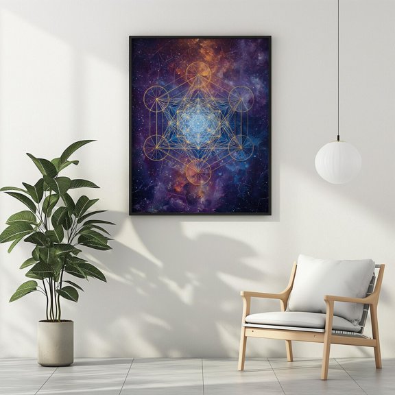 Metatron Cube Wall Art Print, Sacred Geometry Decor