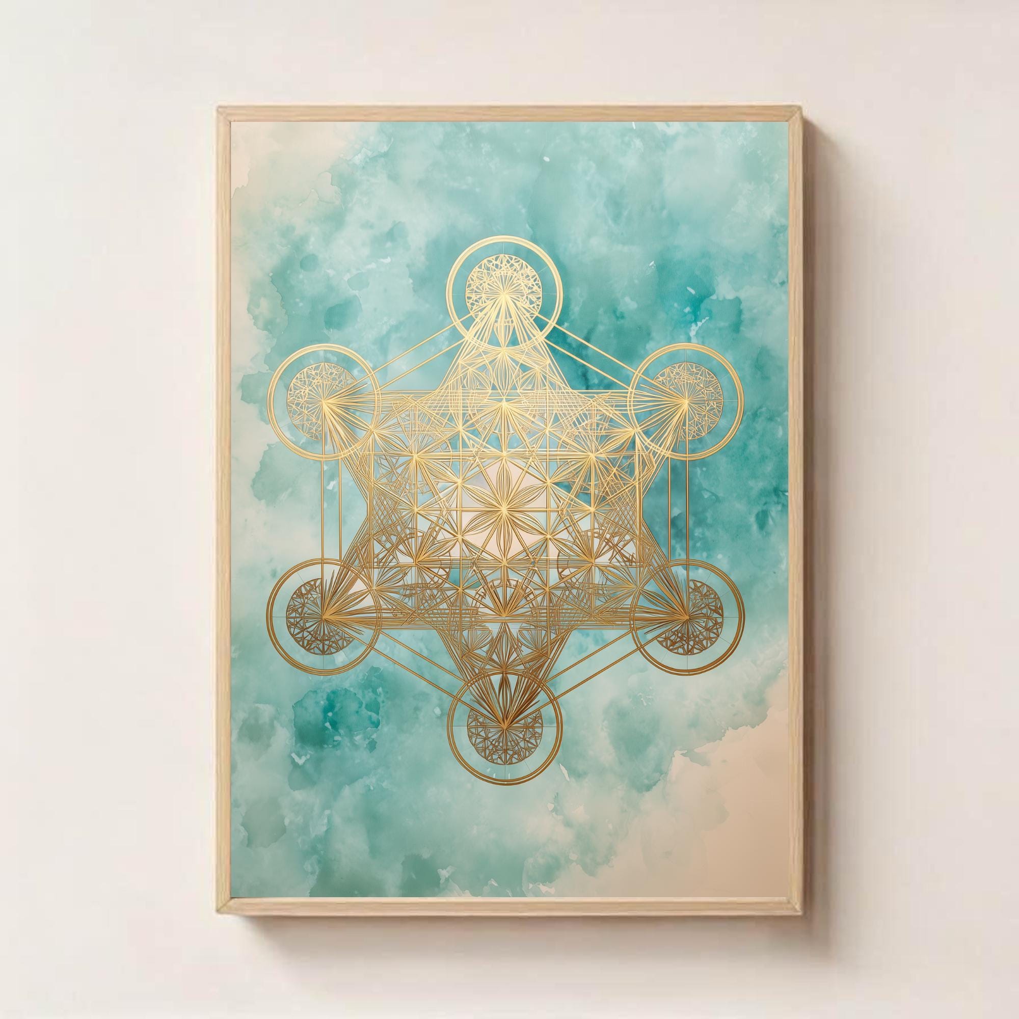 Metatron’S Cube Angelic Energy Art | Sacred Geometry Spiritual Wall ...
