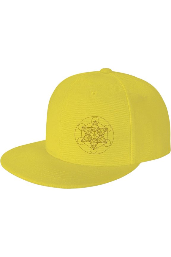 Metatron's Cube Flat Brim Cap Unisex Flat Bill Baseball Cap