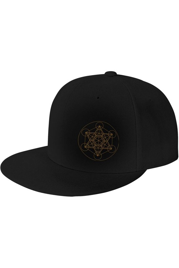 Metatron's Cube Flat Brim Cap Unisex Flat Bill Baseball Cap