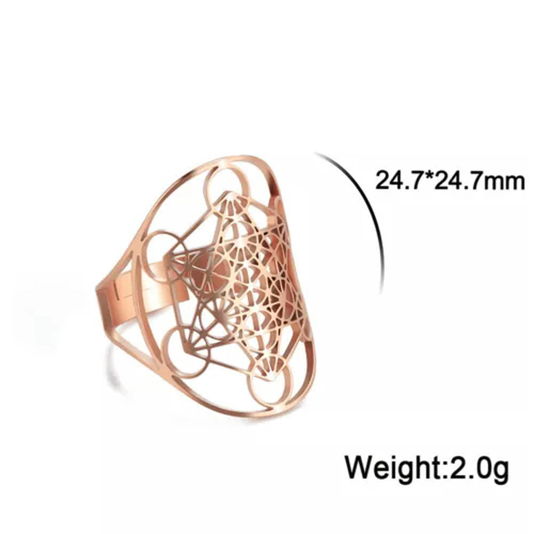 Metatron's Cube Ring Archangel Protection Women Ring Stainless Steel ...