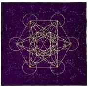Metatrones Cub Crystal Grid Altar Cloth Tapestry Tablecloth Ritual Spiritual Cloth for Sacred Places,Tarot Table Cover